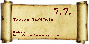 Torkos Teónia névjegykártya